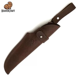 BeaverCraft BSH3 Nightfall Ceviz Saplı Deri Kılıflı Kamp ve Av Bıçağı - 3