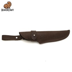 BeaverCraft BSH3 Nightfall Ceviz Saplı Deri Kılıflı Kamp ve Av Bıçağı - 4