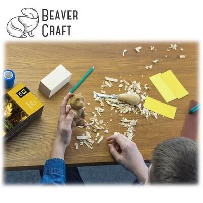 BeaverCraft DIY05 Ahşap Ayı Figürü Oyma Hobi Seti - 6