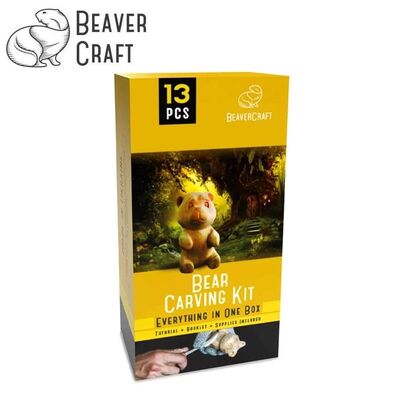 BeaverCraft DIY05 Ahşap Ayı Figürü Oyma Hobi Seti