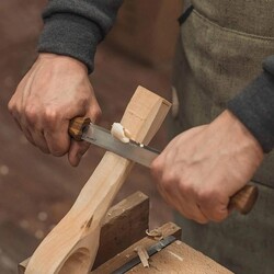 BeaverCraft DK1S Meşe Saplı Deri Kılıflı Soyma Bıçağı - 4