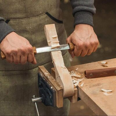 BeaverCraft DK1S Meşe Saplı Deri Kılıflı Soyma Bıçağı - 8