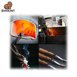 BeaverCraft G7L/22 Bükülmüş Oluklu Ahşap Oyma Iskarpelası, 22mm - 9