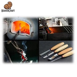 BeaverCraft K12/02 V Ağız 60 Derece Ahşap Oyma Iskarpelası - 5
