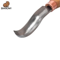 BeaverCraft K8A/14 Bükülmüş Sığ Oluklu Kısa Ahşap Oyma Iskarpelası, No.8 - 2