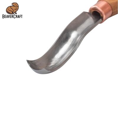 BeaverCraft K8A/14 Bükülmüş Sığ Oluklu Kısa Ahşap Oyma Iskarpelası, No.8