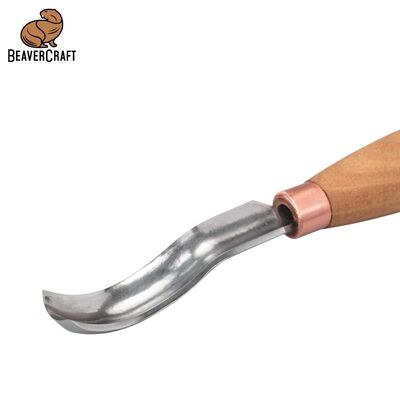 BeaverCraft K8A/14 Bükülmüş Sığ Oluklu Kısa Ahşap Oyma Iskarpelası, No.8
