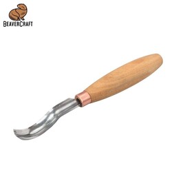 BeaverCraft K8A/14 Bükülmüş Sığ Oluklu Kısa Ahşap Oyma Iskarpelası, No.8 - 4