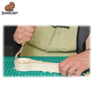 BeaverCraft K8A/14 Bükülmüş Sığ Oluklu Kısa Ahşap Oyma Iskarpelası, No.8