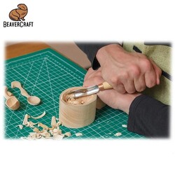 BeaverCraft K8A/14 Bükülmüş Sığ Oluklu Kısa Ahşap Oyma Iskarpelası, No.8 - 9