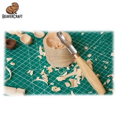 BeaverCraft K8A/14 Bükülmüş Sığ Oluklu Kısa Ahşap Oyma Iskarpelası, No.8