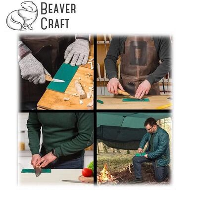 BeaverCraft LS2P11 Deri Bileme Kayışı ve Parlatma Macunu Seti, 3 Parça