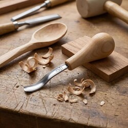 BeaverCraft P8A/14 Avuç İçi Kısa Eğri Oluklu Ahşap Oyma Iskarpelası, 14 mm - 4