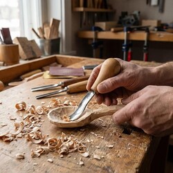 BeaverCraft P8A/14 Avuç İçi Kısa Eğri Oluklu Ahşap Oyma Iskarpelası, 14 mm - 6