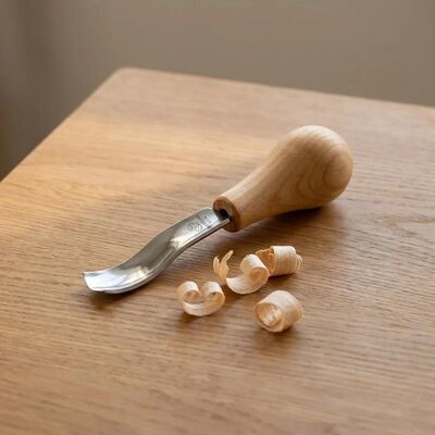 BeaverCraft P8A/14 Avuç İçi Kısa Eğri Oluklu Ahşap Oyma Iskarpelası, 14 mm - 8