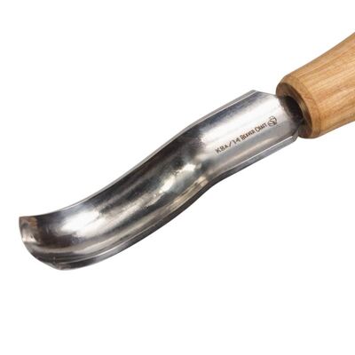 BeaverCraft P8A/14 Avuç İçi Kısa Eğri Oluklu Ahşap Oyma Iskarpelası, 14 mm - 3