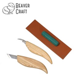 BEAVERCRAFT - BeaverCraft S04 Geometrik Ahşap Oyma Bıçağı Seti, 4 Parça