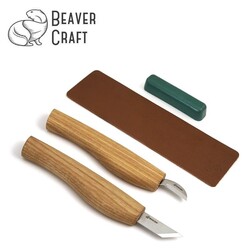 BEAVERCRAFT - BeaverCraft S04 Geometrik Ahşap Oyma Bıçağı Seti, 4 Parça