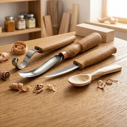 BeaverCraft S14 Kaşık Oyma Bıçağı ve Iskarpela Seti, 3 Parça - 2