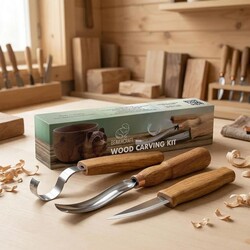 BeaverCraft S14 Kaşık Oyma Bıçağı ve Iskarpela Seti, 3 Parça - 5
