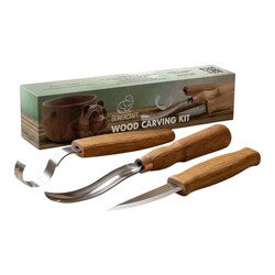 BeaverCraft S14 Kaşık Oyma Bıçağı ve Iskarpela Seti, 3 Parça