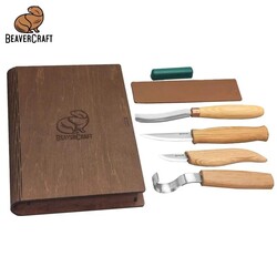 BEAVERCRAFT - BeaverCraft S43 Profesyonel Kaşık ve Kuksa Oyma Seti, 7 Parça