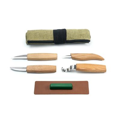 BeaverCraft S48 Kaşık ve Detay Oyma El Aletleri Seti, 4 Parça - 1