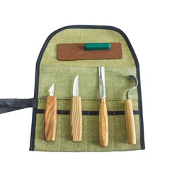 BeaverCraft S49 Kaşık Oyma ve Detay Oyma El Aletleri Seti, 4 Parça - 3