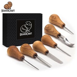 BEAVERCRAFT - BeaverCraft SC05 Avuç İçi Ahşap Oyma Iskarpela Seti, 6 Parça