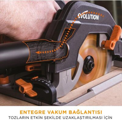 Evolution 027-0003A R185CCSX+ Circular Saw with TCT Multi-Material Cutting Blade, 185mm