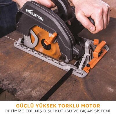 Evolution 027-0003A R185CCSX+ Circular Saw with TCT Multi-Material Cutting Blade, 185mm