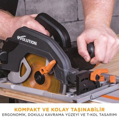 Evolution 027-0003A R185CCSX+ Circular Saw with TCT Multi-Material Cutting Blade, 185mm