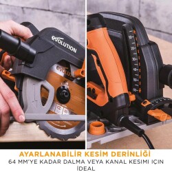 Evolution 027-0003A R185CCSX+ Circular Saw with TCT Multi-Material Cutting Blade, 185mm - 2
