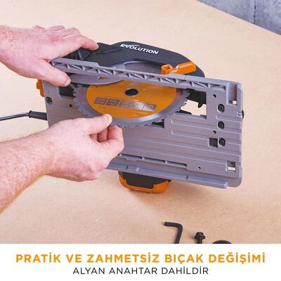 Evolution 027-0003A R185CCSX+ Circular Saw with TCT Multi-Material Cutting Blade, 185mm