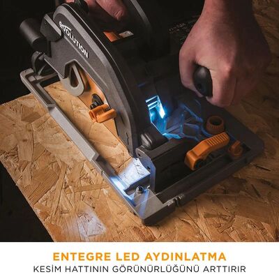 Evolution 027-0003A R185CCSX+ Circular Saw with TCT Multi-Material Cutting Blade, 185mm