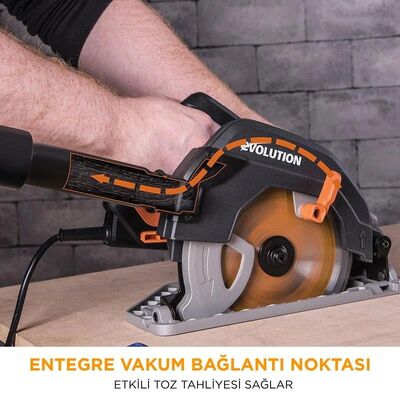 Evolution 027-0003C R185CCS Circular Saw with TCT Multi-Material Cutting Blade, 185mm