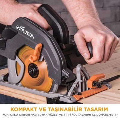 Evolution 027-0003C R185CCS Circular Saw with TCT Multi-Material Cutting Blade, 185mm