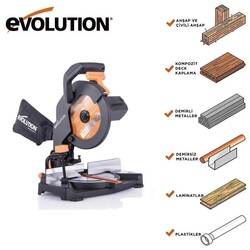 Evolution 046-0003A R210CMS Bileşik Gönye Kesme Makinesi, 210mm - 18