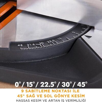 Evolution 046-0003A R210CMS Compound Mitre Saw With TCT Multi-Material Cutting Blade, 210mm 1200w