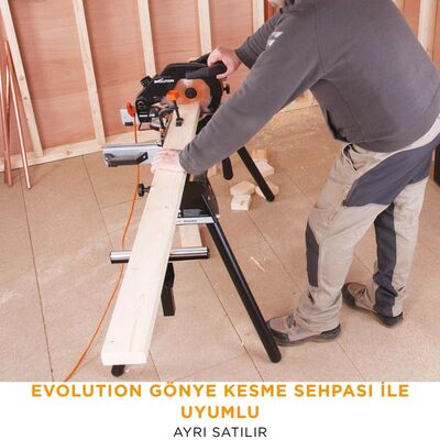 Evolution 046-0003A R210CMS Compound Mitre Saw With TCT Multi-Material Cutting Blade, 210mm 1200w