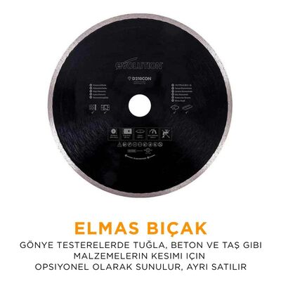 Evolution 048-0003A R210SMS+ Kızaklı Gönye Kesme Makinesi, 210mm 