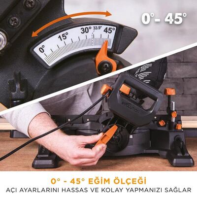 Evolution 048-0003A R210SMS+ Kızaklı Gönye Kesme Makinesi, 210mm 