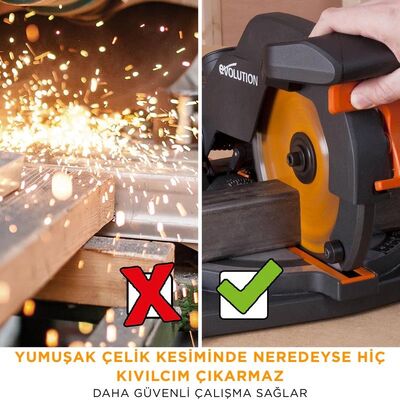 Evolution 048-0003A R210SMS+ Kızaklı Gönye Kesme Makinesi, 210mm 