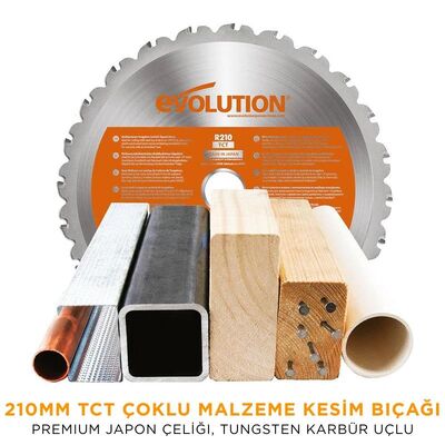 Evolution 048-0003A R210SMS+ Kızaklı Gönye Kesme Makinesi, 210mm 