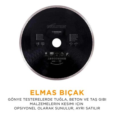 Evolution 048-0003A R210SMS+ Kızaklı Gönye Kesme Makinesi, 210mm 