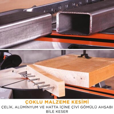 Evolution 048-0003A R210SMS+ Kızaklı Gönye Kesme Makinesi, 210mm 