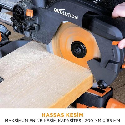Evolution 048-0003A R210SMS+ Kızaklı Gönye Kesme Makinesi, 210mm 