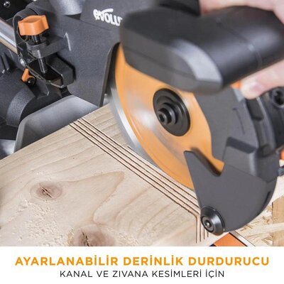 Evolution 048-0003A R210SMS+ Kızaklı Gönye Kesme Makinesi, 210mm 