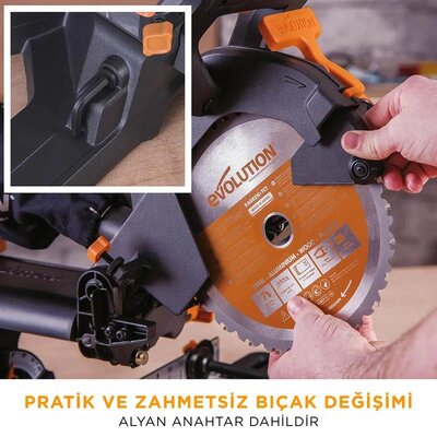 Evolution 048-0003A R210SMS+ Kızaklı Gönye Kesme Makinesi, 210mm 