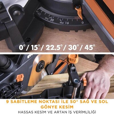 Evolution 048-0003A R210SMS+ Kızaklı Gönye Kesme Makinesi, 210mm 